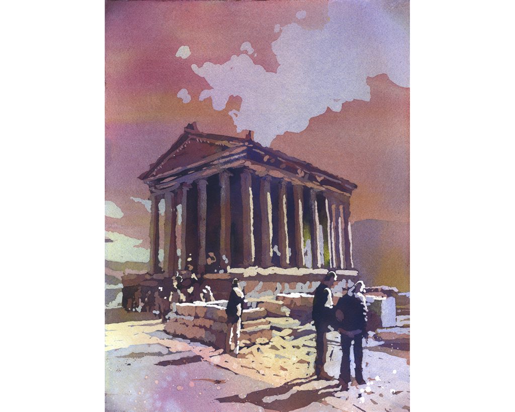 Watercolor architecture workshop teaching cityscape painting perspective layering and expressive watercolor techniques